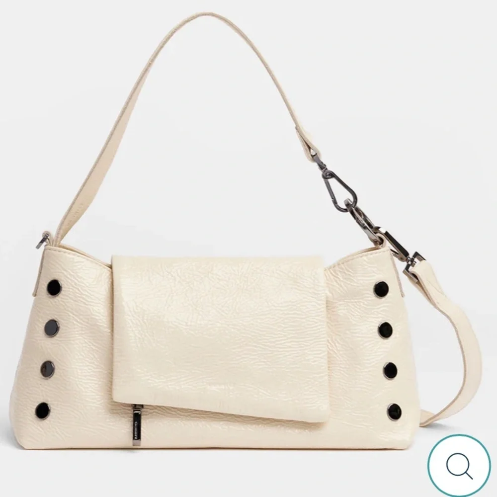 🆕✨ HAMMITT VIP Baguette Alabaster Glaze Patent Leather Shoulder Crossbody Bag - Picture 2 of 11